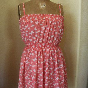Peach Butterfly Chiffon Dress